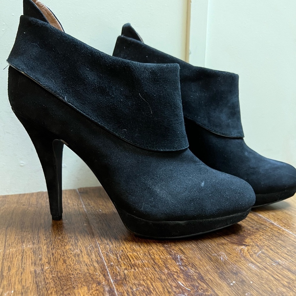 MRKT booties. Black suede, size 10.
